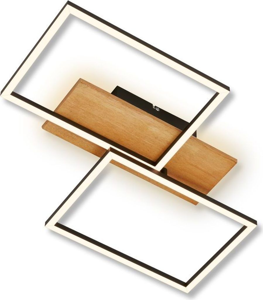 LED Deckenlampe Holz Deckenleuchte Wohnzimmer Dimmbar Schlafzimmer Backlight