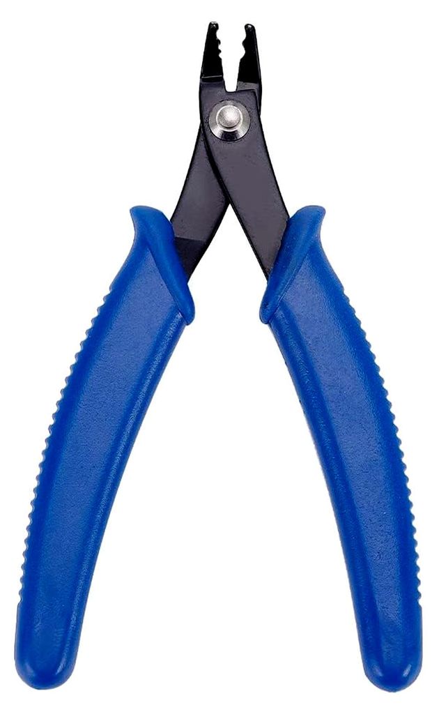 Crimpzange mit Stahlperlen, Schmuckherstellung, 13 cm, mit PVC-Griff, Dunkelblau, 1 Set