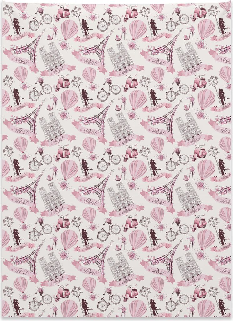 Abakuhaus Paris Wandteppich, Küssende Paar Valentines aus Weiches Mikrofaser Stoff Kein Verblassen Klare Farben Waschbar, 110 x 150 cm, Baby Pink ...