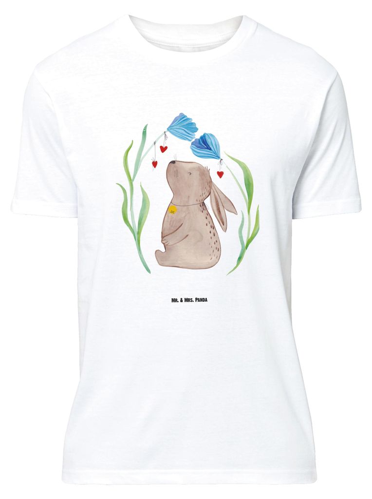 Mr. & Mrs. Panda Größe L T-Shirt Hase Blume - Weiß - Geschenk, mit Spruch, Shirt, Tshirt, Kindergeburtstag, Kaninchen, Geburtstag, Geburt, Taufg...