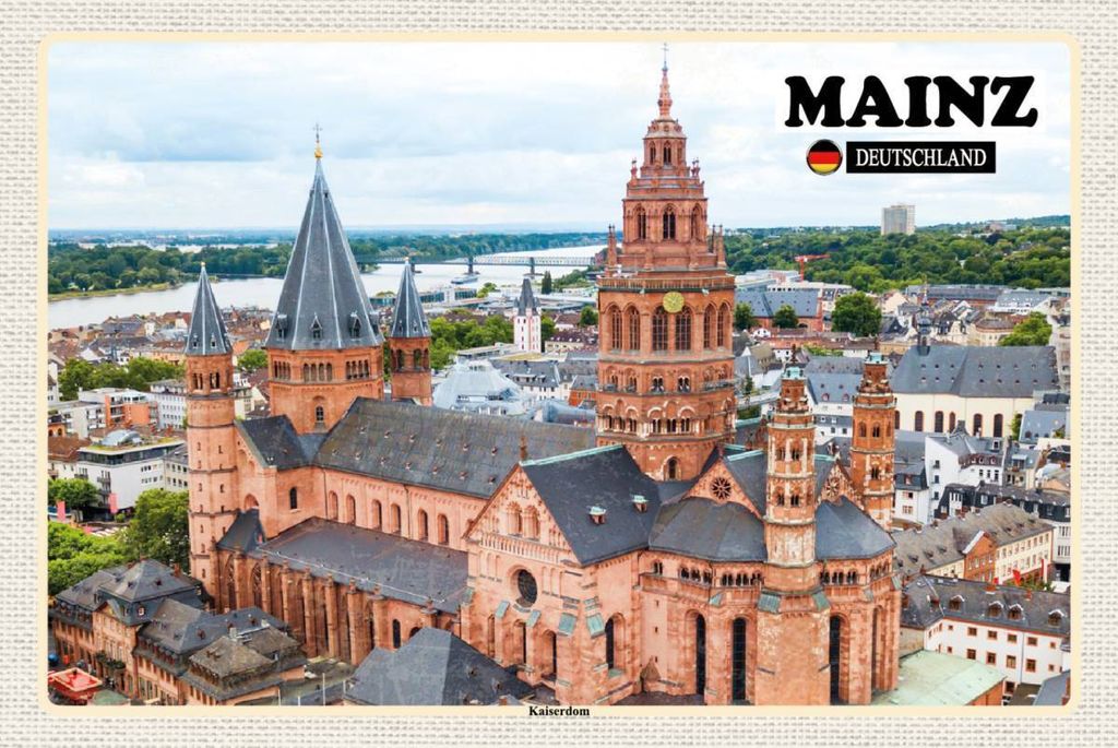 vianmo Holzschild 12x18 cm Mainz Kaiserdom Kiche Christentum