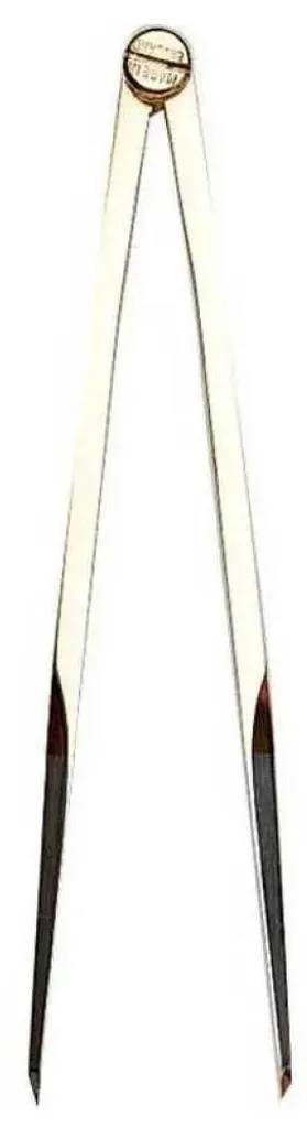 Compas Lalizas 200 mm pointes fixes robuste en métal noir et argent