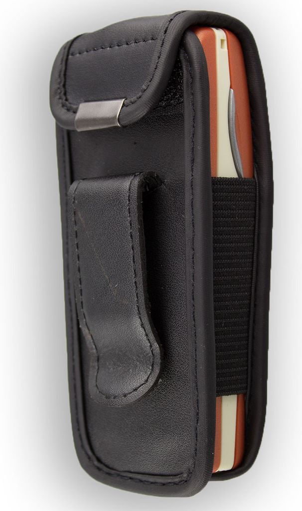caseroxx Ledertasche mit Gürtelclip kompatibel mit Nokia 6610 / 7210 aus Echtleder, Tasche mit Gürtelclip und Sichtfenster