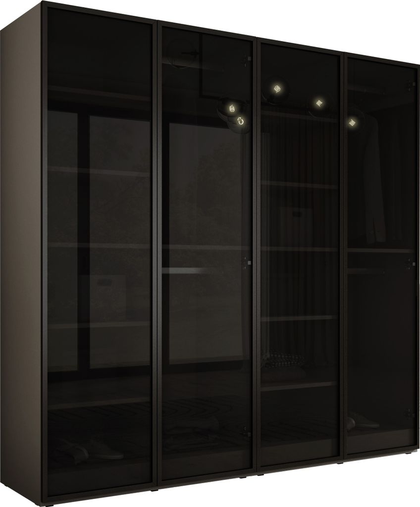 Kleiderschrank, Platingrau, 2 x 100 x 200 x 51 cm Produktbild 