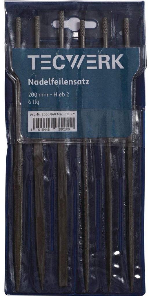 Nadelfeilensatz L.200mm Hieb 2 6-tlg.TECWERK Produktbild 
