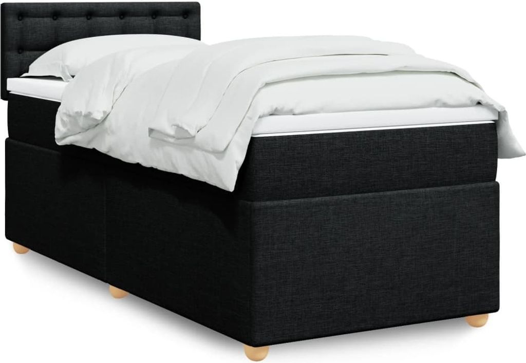 Maison Exclusive - Boxspringbett mit Matratze Schwarz 90x200 cm Stoff