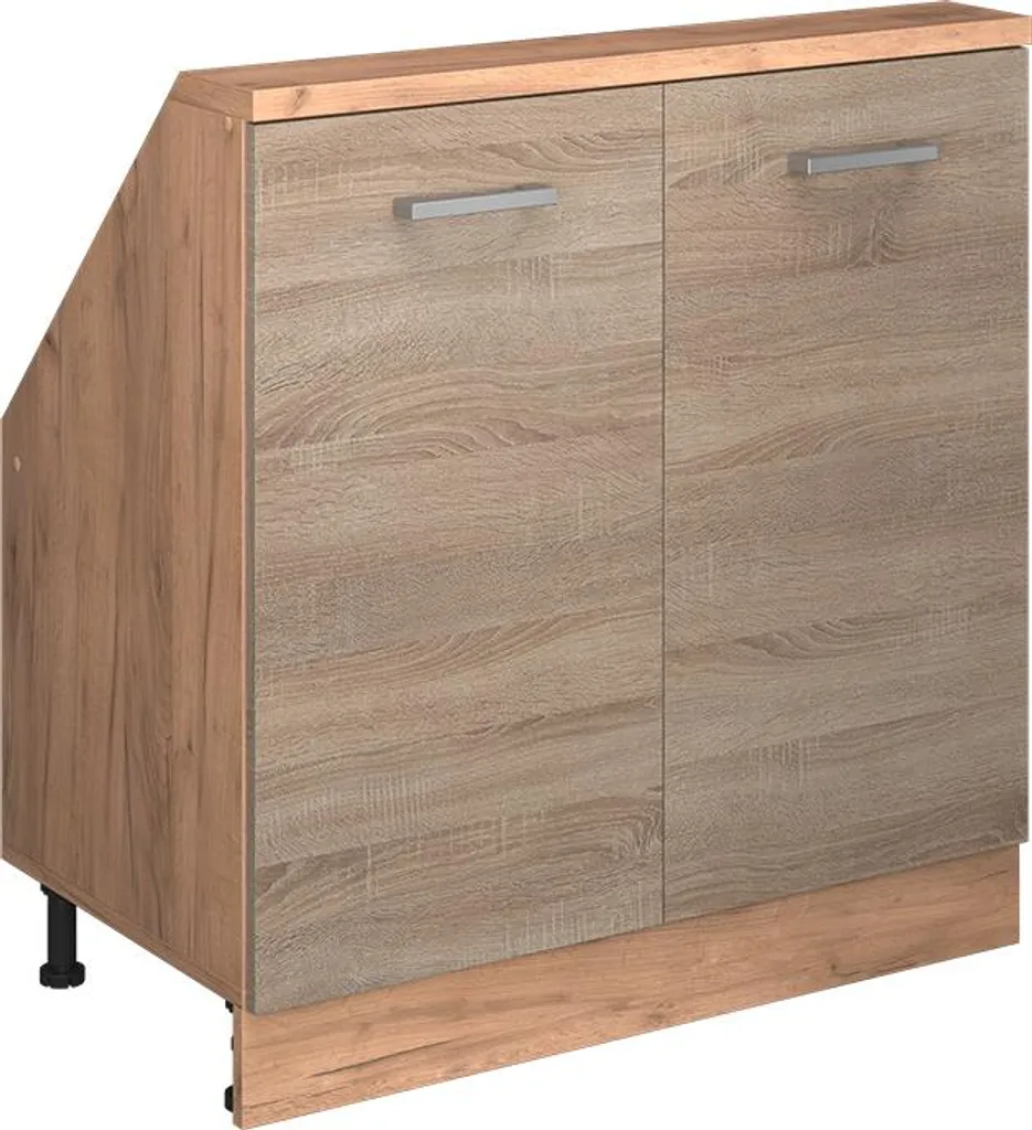 Vicco Mobile cucina sottotetto R-Line, 80 cm con 2 porte, Rovere Sonoma/Goldkraft