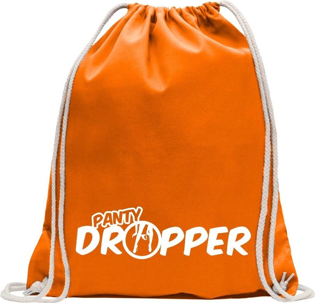 Kiwistar - Turnbeutel - mandarin - Panty dropper - Fun Rucksack Sport Beutel Gymsack Baumwolle mit Ziehgurt