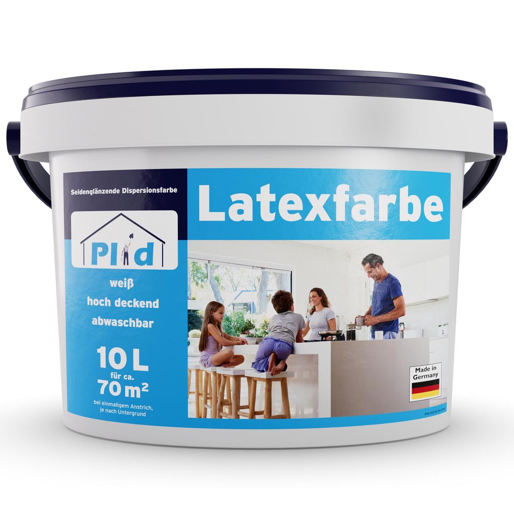 Plid Latexfarbe 10 L Weiß Satin – Abwaschbare Innenfarbe Produktbild 