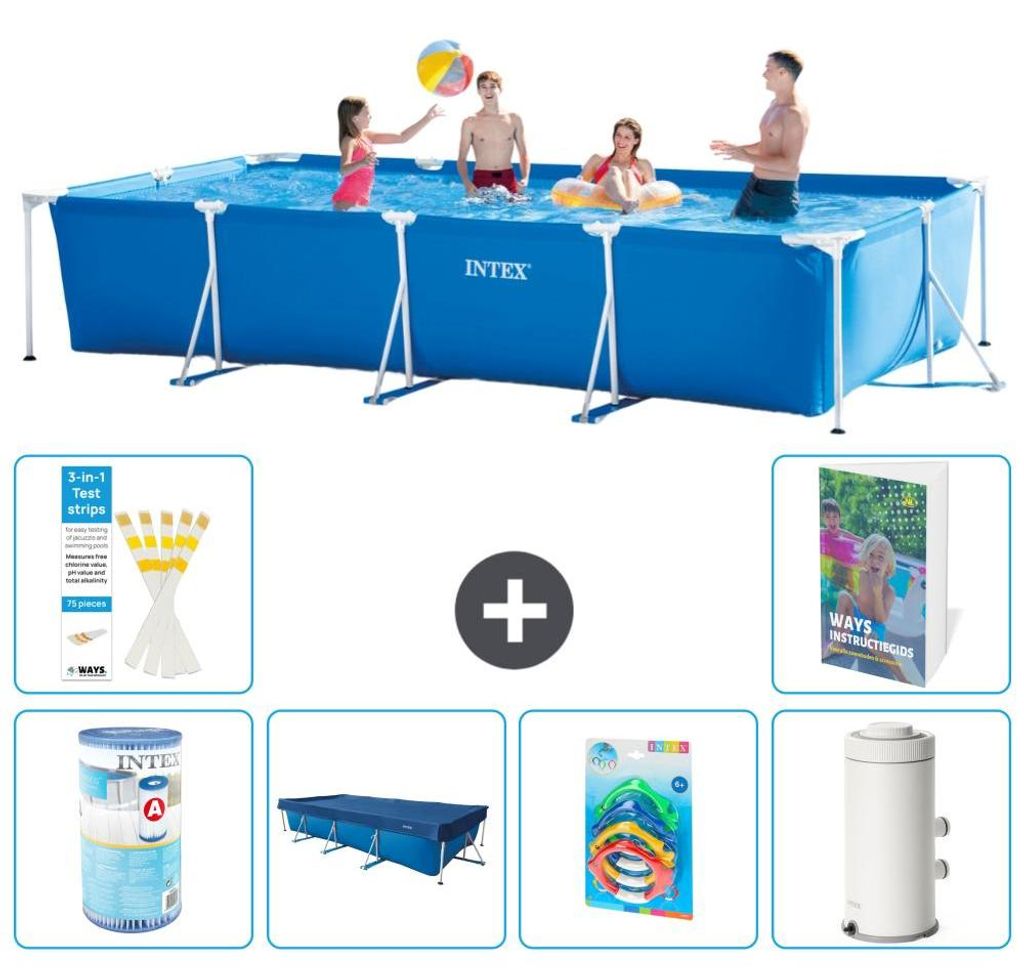 Rechteckiger Frame Pool - 450x220x84 cm - 7-teilig S126