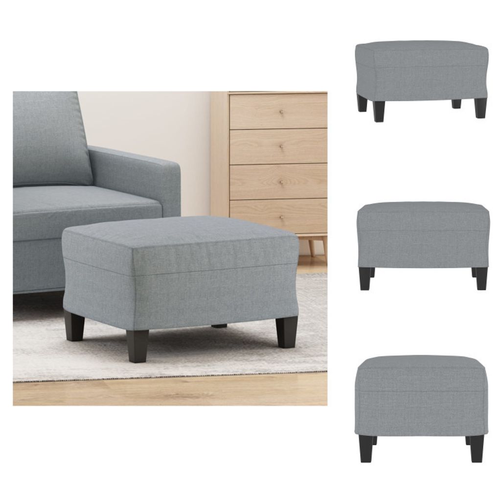 vidaXL Fußhocker Hellgrau 60x50x41 cm Stoff - Polsterhocker