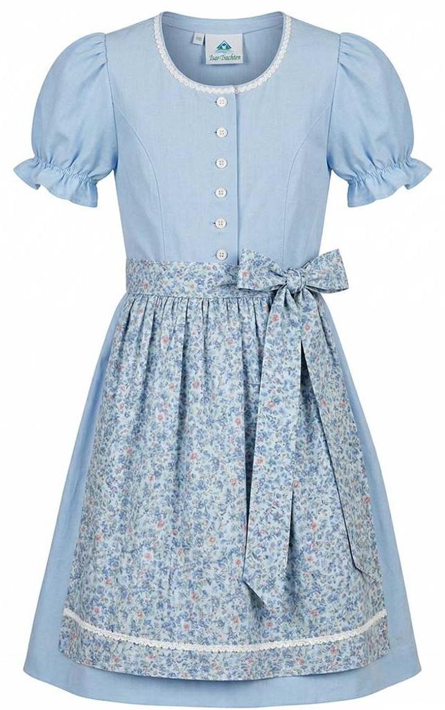 Kinderdirndl 63135 hellblau mit Ärmel 146 Produktbild 