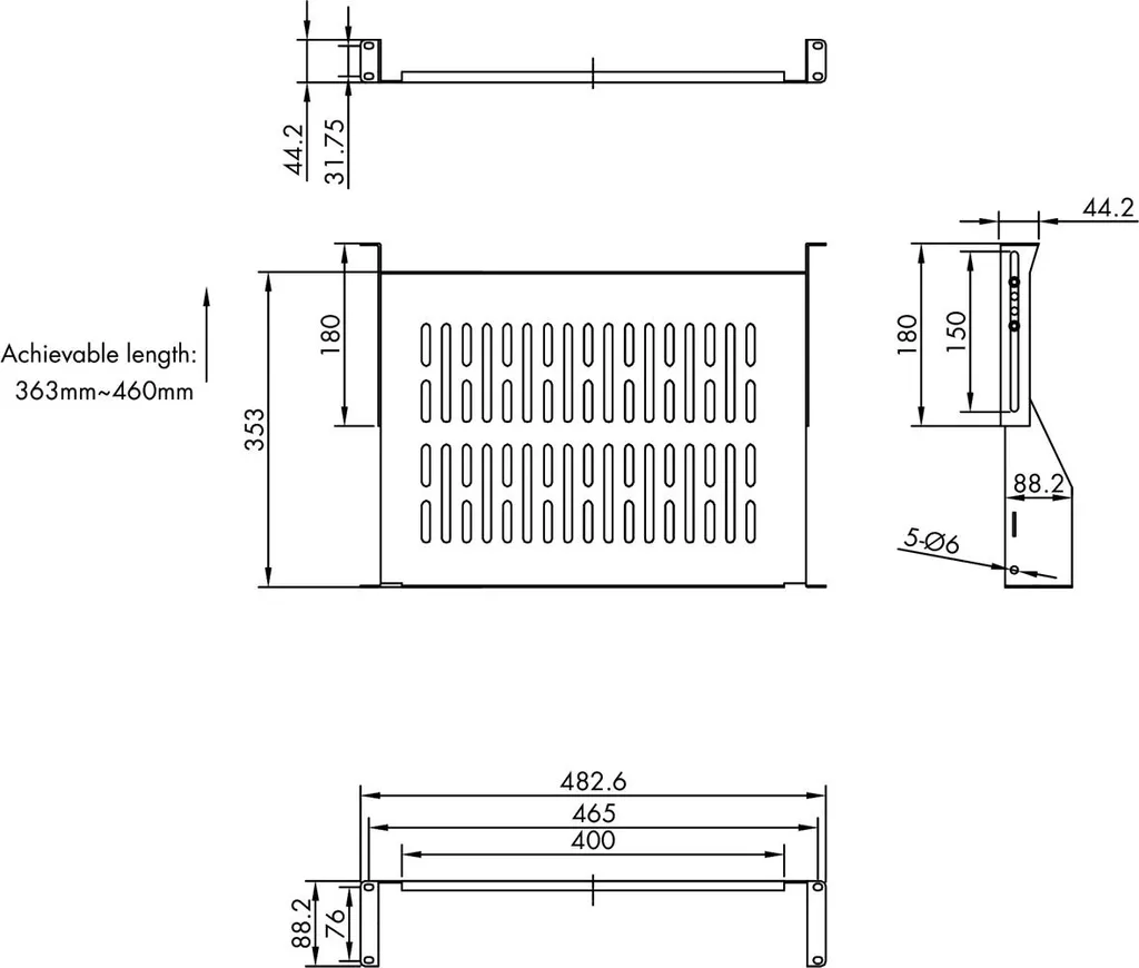 VALUE Supporto 19" 2U P:350mm Nero | Soluzione Rack Professionale - 2