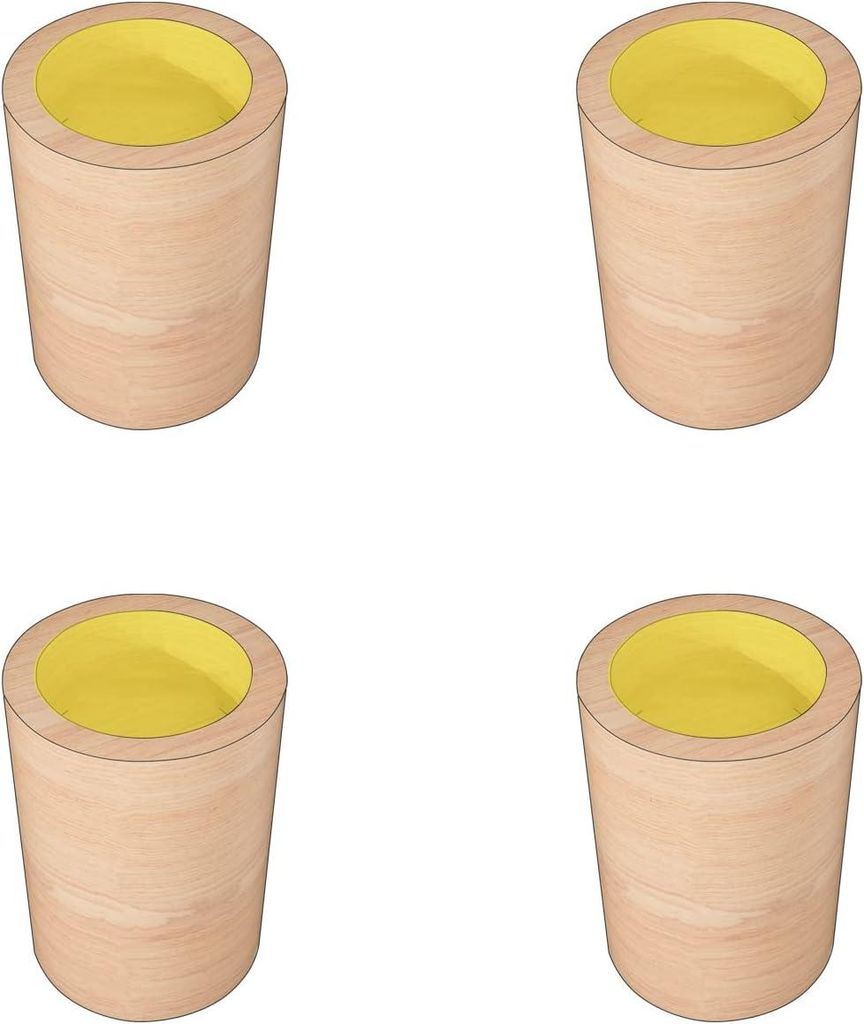 Pieds Bois Massif Ronds – +3,5 oder 5 cm – Canapé, Kommode, Tisch, Liegestühle