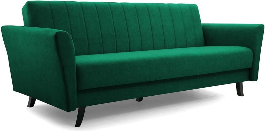 Sofa mit Schlaffunktion und Bettkasten, Kippsofa Klappsofa Schlafsofa Clic-Clack Couch für Wohnzimmer Federkern Sofagarnitur Polstersofa 231x90x93...