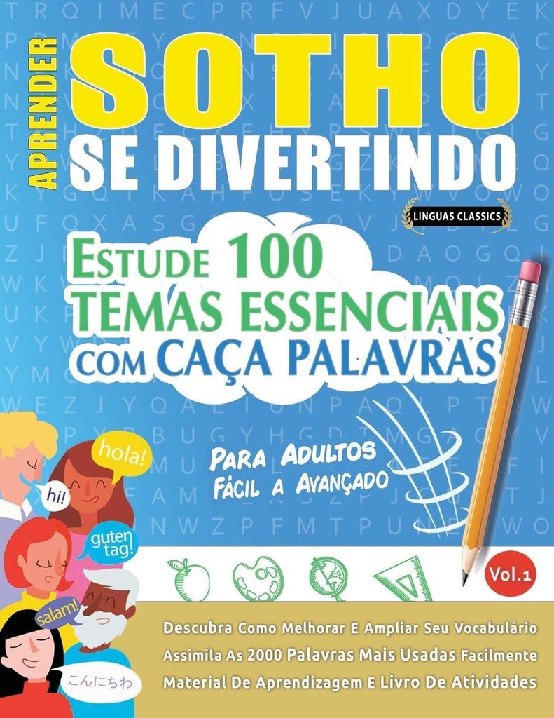 Aprender Sotho Se Divertindo! - Para Adultos: Fácil A Avançado - Estude 100 Temas Essenciais Com Caça Palavras - Vol.1