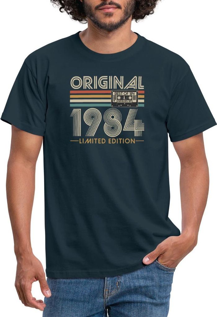 Spreadshirt Retro Best of 1984 Limited Edition 40. Geburtstag Männer T-Shirt, L, Navy