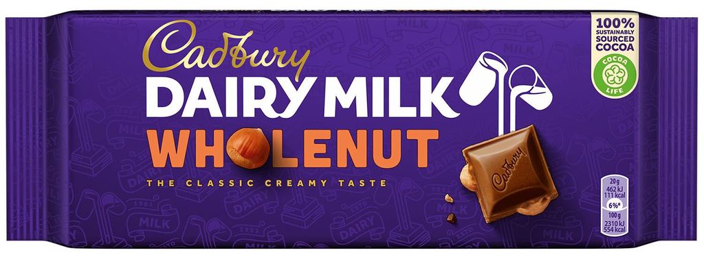 Cadbury Dairy Milk Wholenut 180g Produktbild 