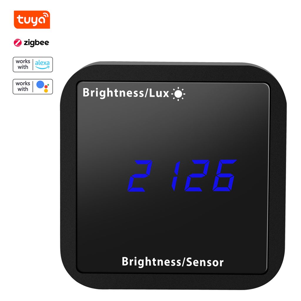 Tuya ZigBee Intelligent Light Detector Temperatur- und Feuchtigkeitssensor mit LED-Display-Unterstuetzung APP Control Home Linkage Kompatibel mit A...
