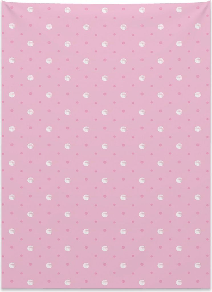 Abakuhaus Rosa Tupfen Wandteppich, Gebürstet Runde Motiv aus Weiches Mikrofaser Stoff Kein Verblassen Klare Farben Waschbar, 110 x 150 cm, Baby-Ro...