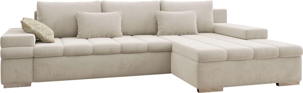 MIRJAN24 Ecksofa Bangkok Premium, Stilvoll L-Form Sofa mit Schlaffunktion und Bettkasten, Wohnlandschaft (Seite: Rechts, Piano 02 + Corbett 21)