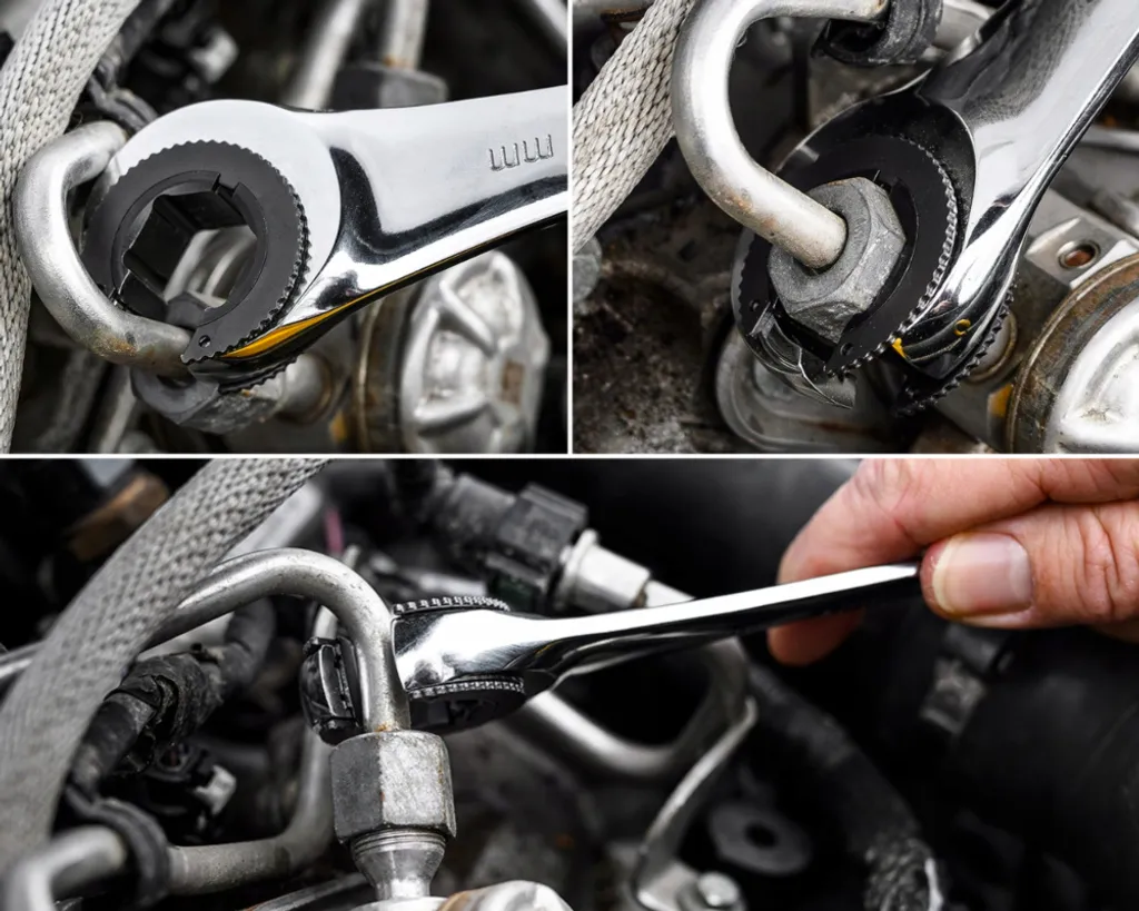 NEO TOOLS chiave ad anello a cricchetto | Chiave a cricchetto combinata con cricchetto in acciaio al cromo vanadio - Chiave a cricchetto combinata misura 19 mm - 9