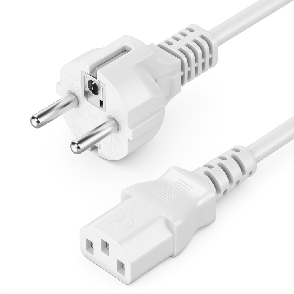 deleyCON 20m Kaltgerätekabel Netzkabel Stromkabel Kaltgeräte Strom Kabel Schutzkontakt Stecker Typ F (CEE 7/4) auf Kaltgerätekupplung C13 Buchse...