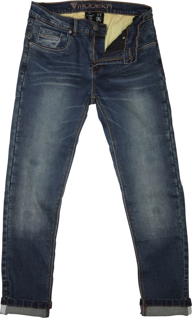 Modeka Glenn Slim Motorrad Textilhose, blue stone waschung, 30