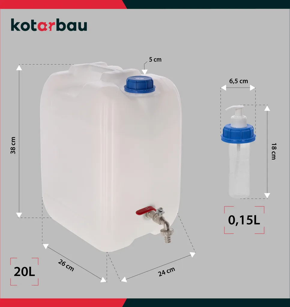 Bidon d'eau potable 20L avec distributeur de savon et robinet intégré