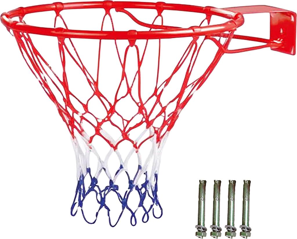 Relaxdays Basketballkorb Wandmontage, inkl. Netz & Dübel, Produktbild 