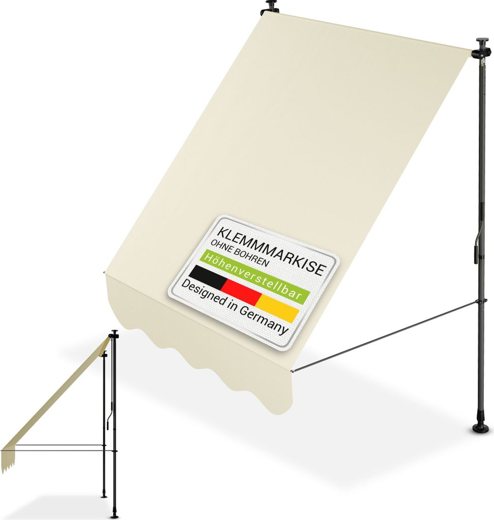 Juskys Klemmmarkise Kapstadt 150x120 cm - Höhenverstellbar, Produktbild 