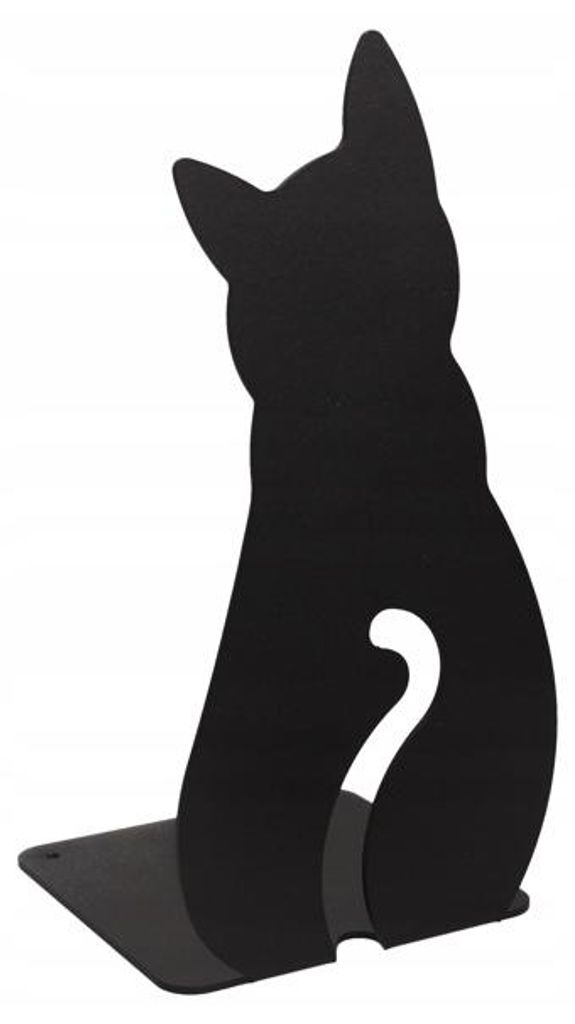 Porta libri in acciaio gatto 18 cm nero Immagine del prodotto 