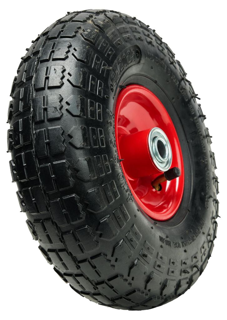 Garronda Ersatzrad Schubkarre 4.10 / 3.50 - 4 Schubkarrenrad Ø 260 mm Luftreifen 2PR Reifen bis 80 kg Ohne Achse Stahlfelge Kugellager für Garte...