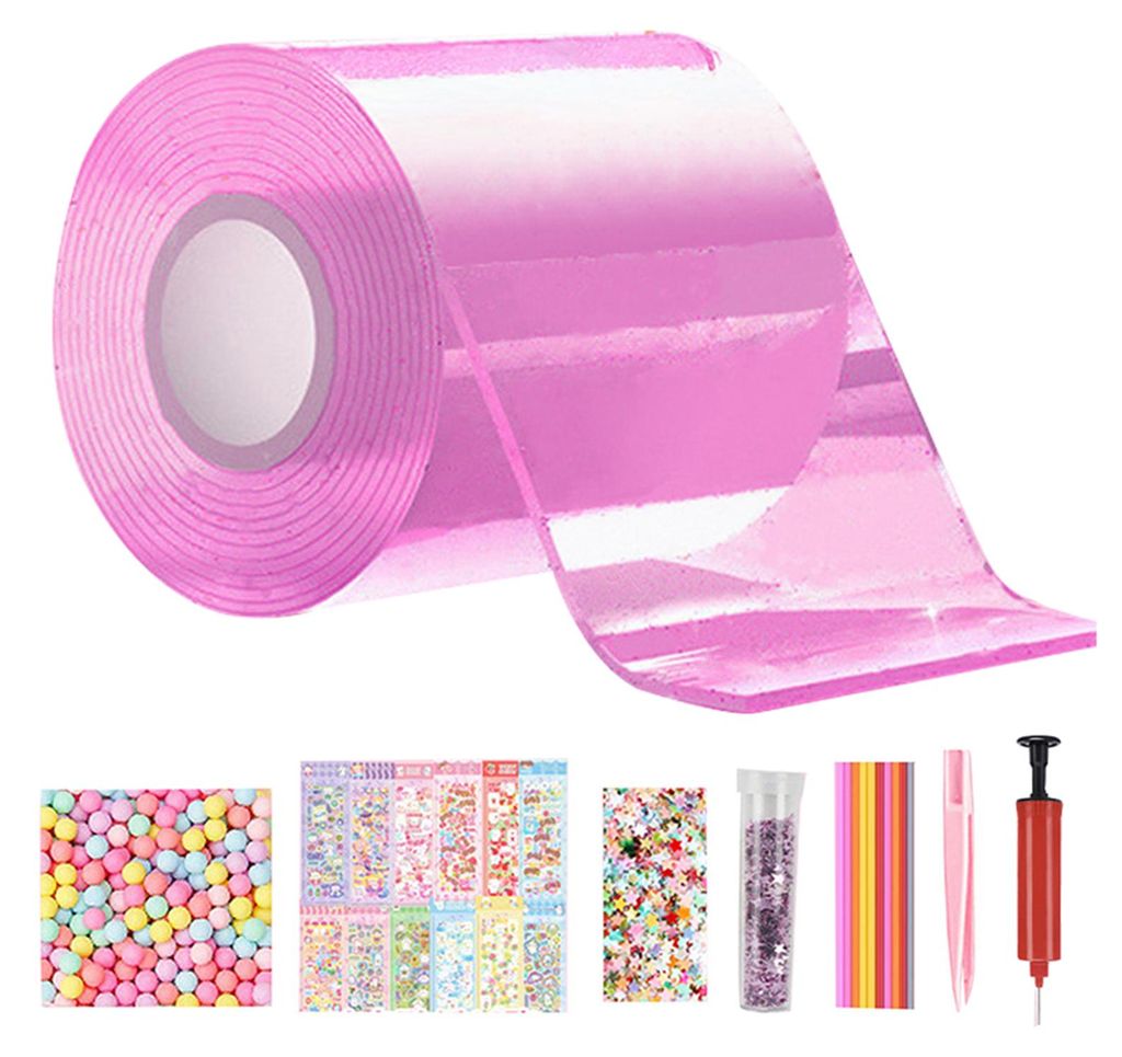 Nano-Tape-Seifenblasen-Set mit Glitzerperlen – DIY-Stressabbau-Spielzeugset für Kinder und Erwachsene – Kreatives Seifenblasen-Bastelset für ...