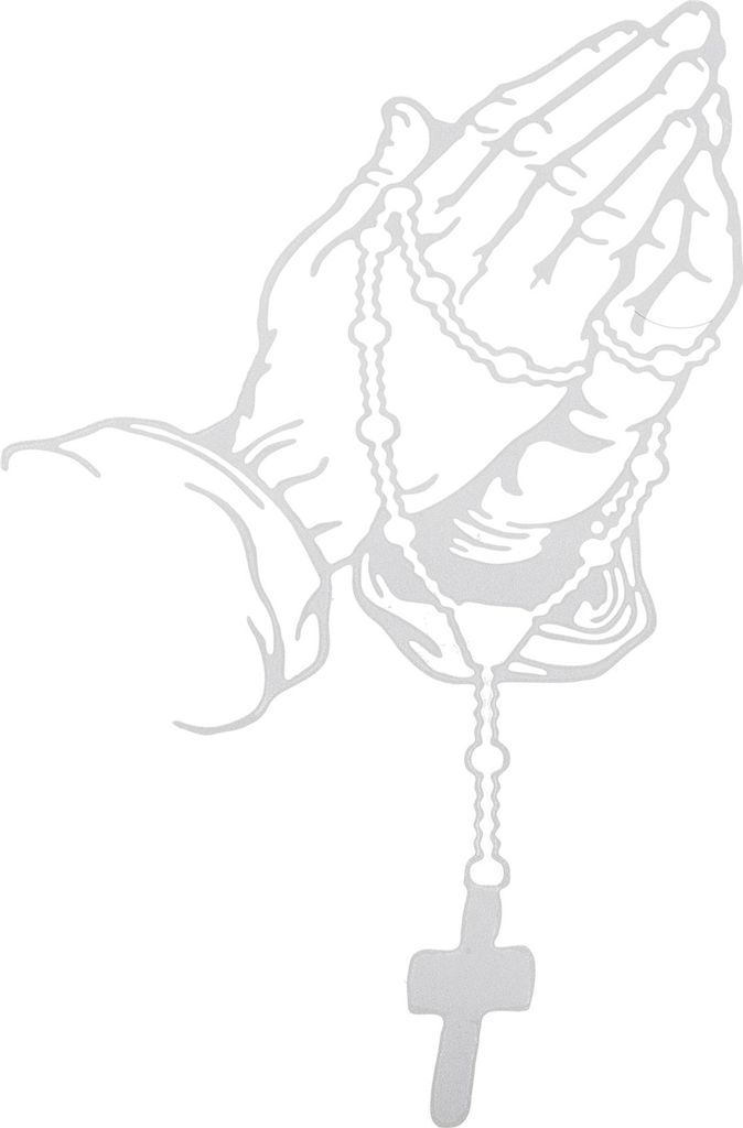 Reflektierender Stoßstangenaufkleber Weißes Quadrat Gebetsgeste Reflektierender Autoaufkleber Personalisierte Dekoration