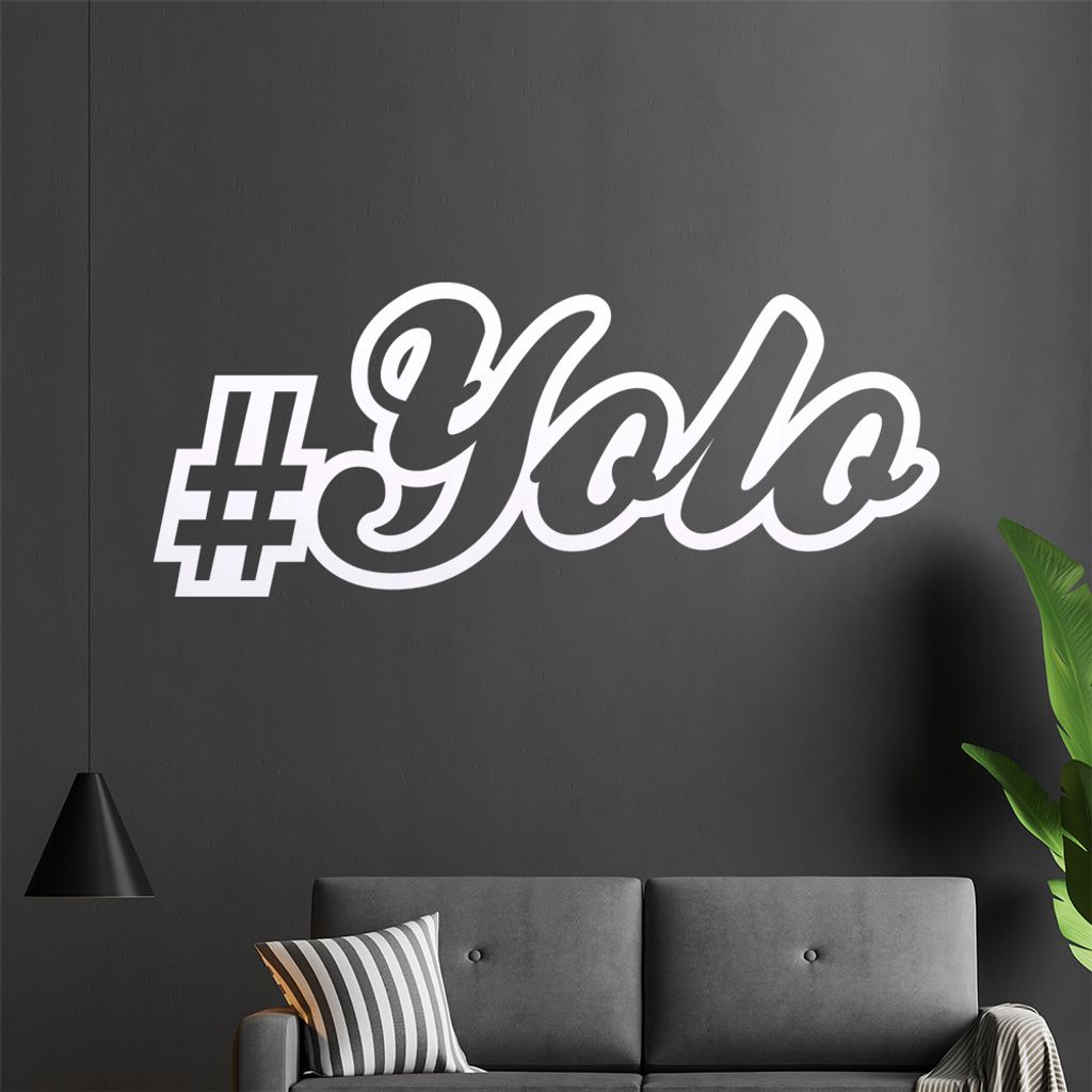 KIWISTAR YOLO - you only live once Wandtattoo in 6 Größen - Wandaufkleber Wall Sticker - Dekoration, Küche, Wohnzimmer, Schlafzimmer, Badezimmer