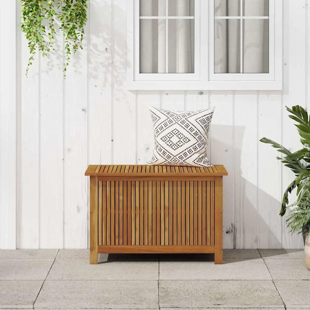 Coffre de jardin en bois acacia vidaXL : fini le désordre en terrasse