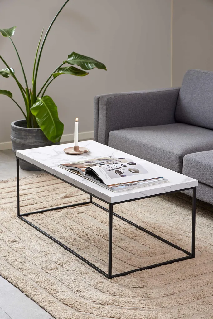 Table Basse Blanche Barossa Idéale pour vos Apéritifs et Décoration - 7