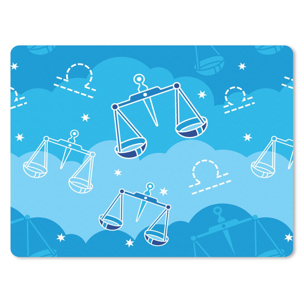 MuchoWow Mauspad Mousepad Waage - Muster - Tierkreiszeichen 40x30 cm - Mousepads - Maus Mat - Pad - Mausunterlage - Anti Rutsch