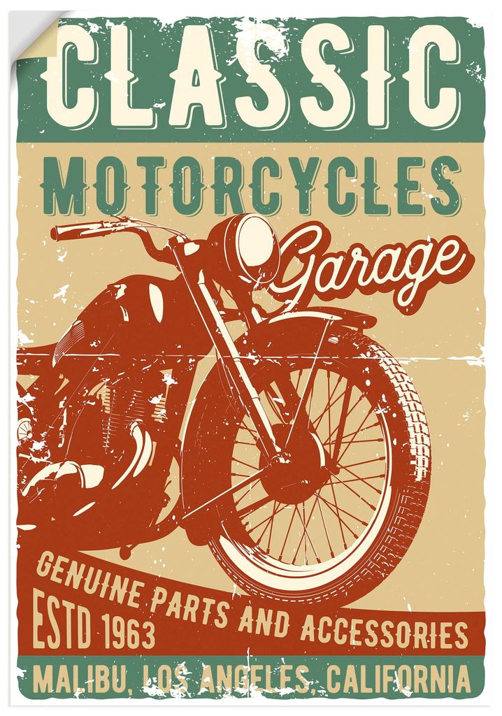 ARTland Wandbild, selbstklebend Classic Motorcycles Größe: 50x70 cm