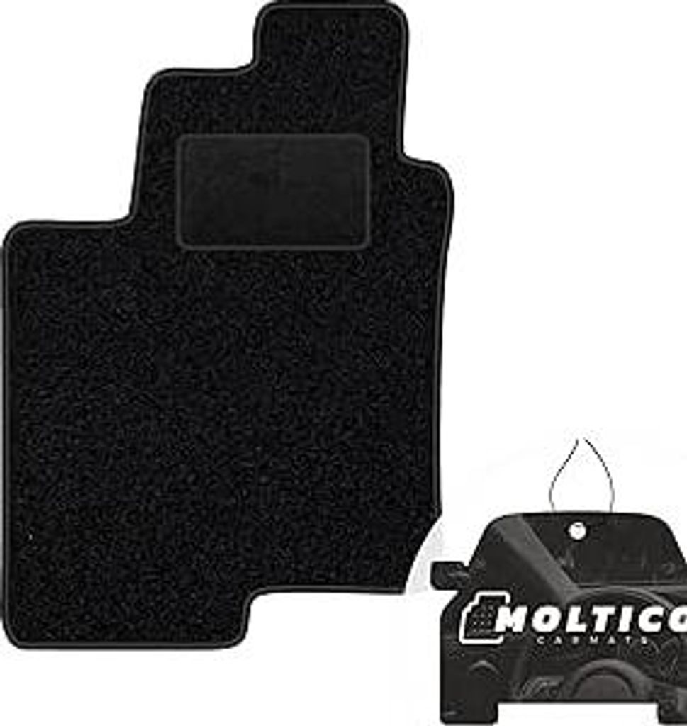 moto-MOLTICO Fahrer Fußmatte Auto Velours Fahrerseite Autoteppiche Schwarz Fahrermatte 1-teilig passend für Hyundai Coupe 1995-2002