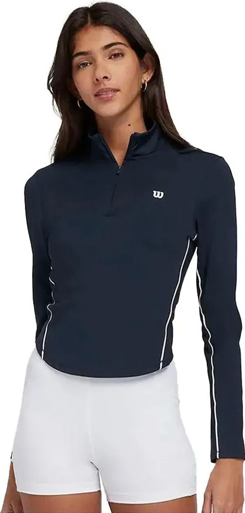 Sweat à Col Zippé Wilson Brentwood Bleu pour Femme en Taille XS Confort