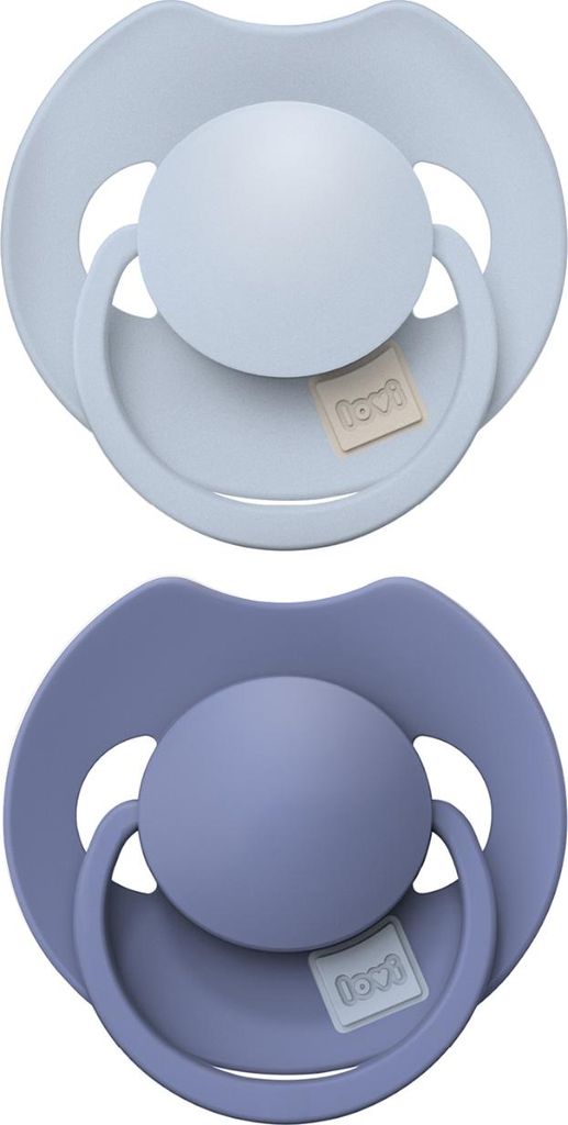Difrax Dynamic Lovi Prime Schnuller - 6-18 Monate - 2 Stück - Baby Blue / Blue | Schnuller & Schnullerbänder