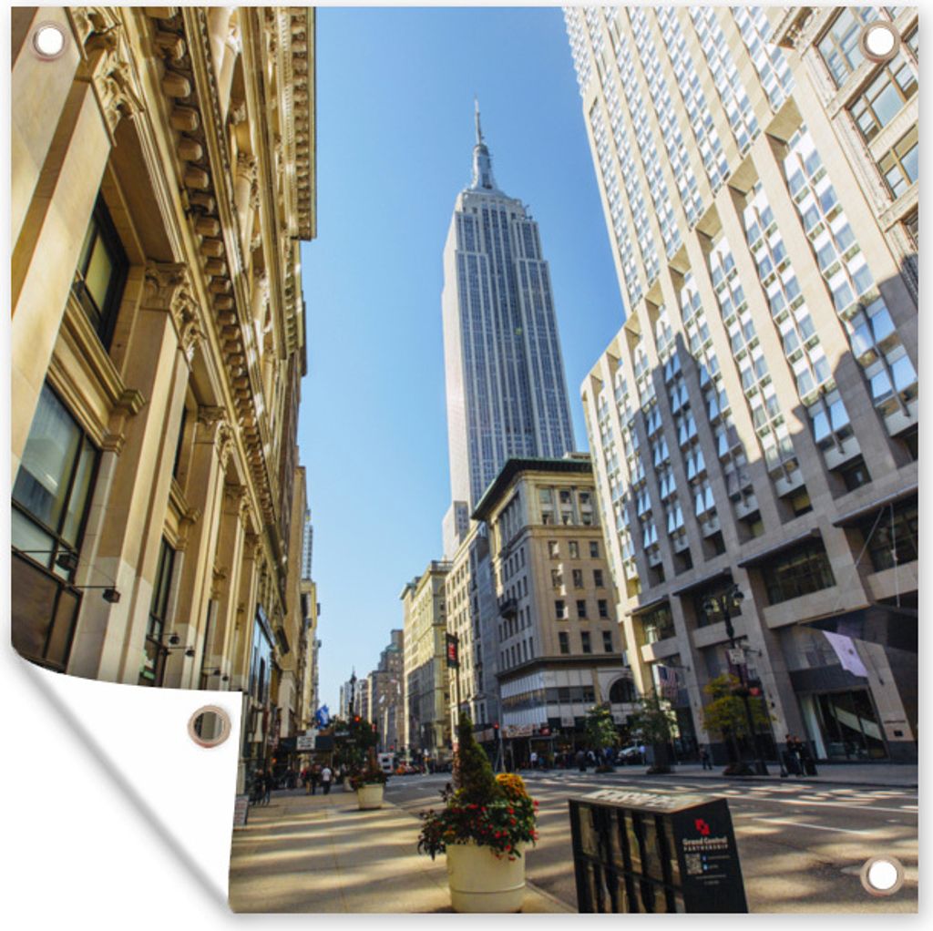 MuchoWow 50x50 cm Outdoor-Poster Gartendeko Sichtschutz Garten Poster für den Garten New York - Empire State Building - USA