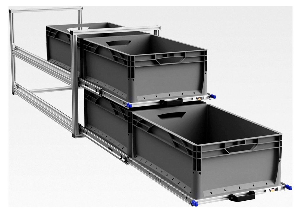 Heckauszug für Kastenwagen 900/1200 mm (1200x400 mm, mit 2 Auszügen)