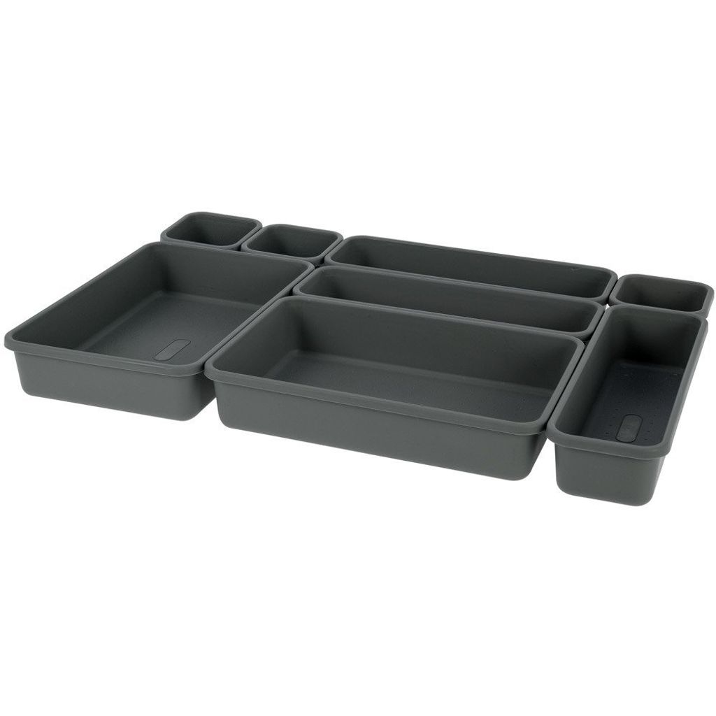 Organizátoři zásuvek - 8 ks v sadě, barva šedá Obrázek produktu 