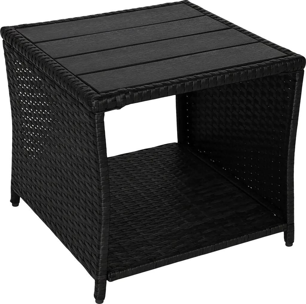 Table de balcon pliante en polyrotin marron avec hauteur réglable