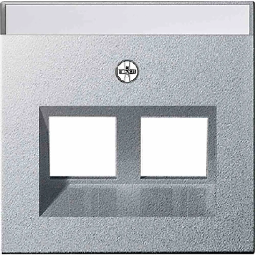 Gira 264026 Cache Modular Jack double 30° alu pour connecteur réseau