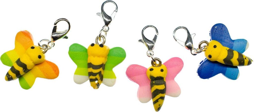 3er Set Schmetterling Charm Insekt Raupe Miniblings Produktbild 