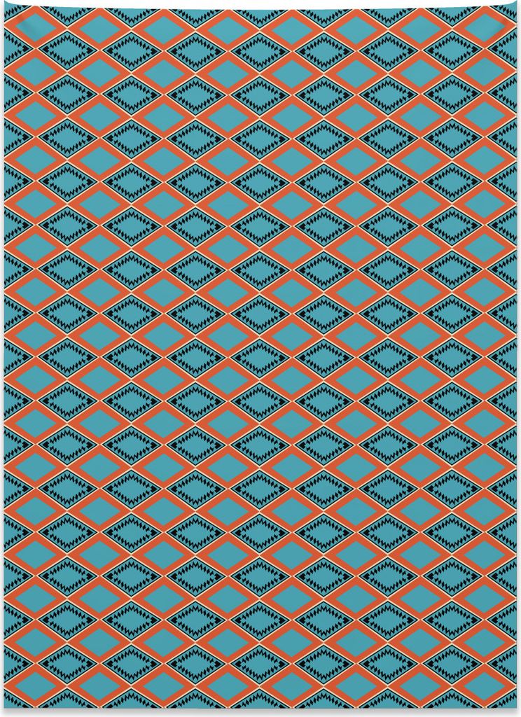 Abakuhaus Geometrisch Wandteppich, Rechtecke Quadrate aus Weiches Mikrofaser Stoff Kein Verblassen Klare Farben Waschbar, 110 x 150 cm, Zinnoberrot...